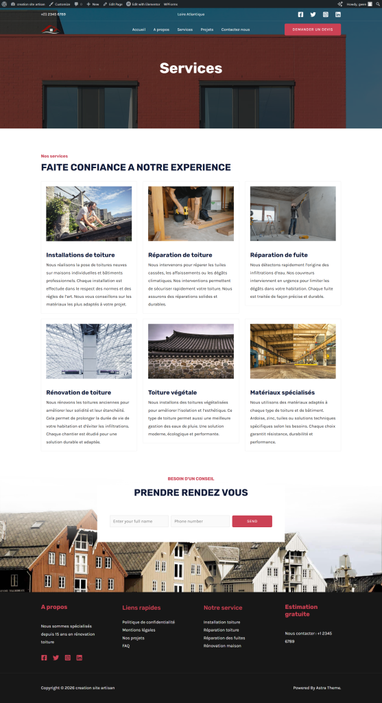 page services site internet couverture